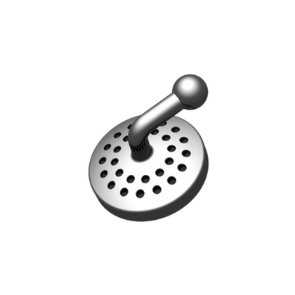 BOTÃO LINGUAL BASE PERFURADA COM GANCHO COLAGEM